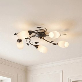Plafoniera soffitto Stefania Lindby, dimmerabile, Marrone / Ruggine, Soggiorno / Sala da pranzo, Metallo, Antico, Plafoniera