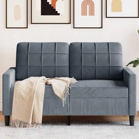 Divano A 2 Posti Grigio Scuro 120 Cm İn Velluto /