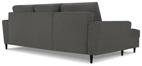 Divano letto angolare in velluto a coste grigio scuro, angolo sinistro Jazz - Kooko Home