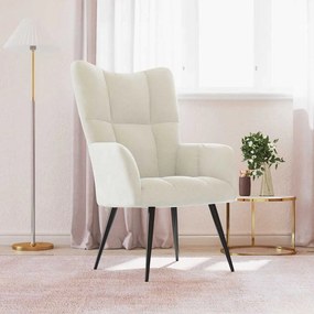 Sedia Relax Bianco Crema Velluto /