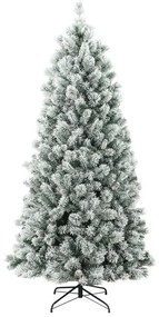 Albero di Natale artificiale innevato PVC bianco H 210 cm x Ø 95 cm