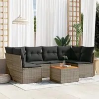 Set Divani da Giardino 7 pz con Cuscini Grigio in Polyrattancod mxl 113371