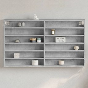 Armadietto Vetrina Grigio Cemento 100x8,5x58 Cm Multistrato /
