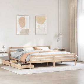 Letto senza materasso 200x200 cm in legno massello di pino