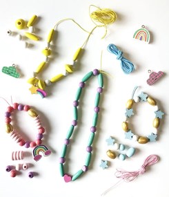 Perline di legno colori pastello – Arcobaleno, 330 pezzi