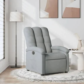 Poltrona reclinabile in tessuto grigio chiaro