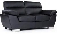 Divano in pelle rigenerata / PVC DALLAS - 169 x 88 x 90 cm - 2 posti - Nero