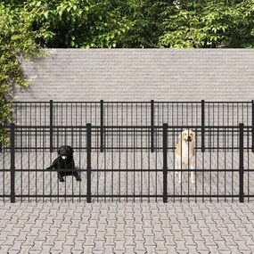 Gabbia per cani da esterno in acciaio 33,87 m²