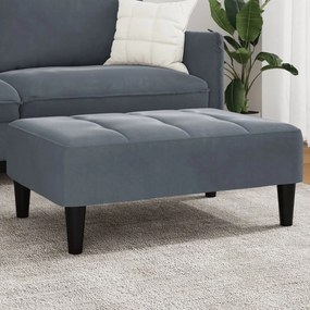 Poggiapiedi Grigio Scuro 77x55x31 Cm İn Velluto /