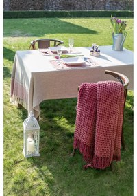 Coperta bordeaux chiaro in cotone 130x170 cm Waffle – Tiseco Home Studio