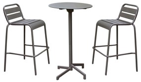 OPERA - set tavolo in metallo cm tondo 60x102 h con 2 sedute