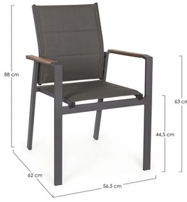 Set di 6 poltroncine KUBIK impilabili antracite