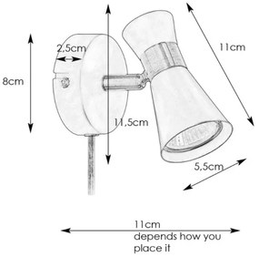 Markslöjd 108625 - Faretto da parete FOLIE 1xGU10/7W/230V nero/ottone
