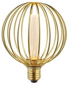 Lampadina Contemporanea Globo Acciaio Oro Vetro 1 Luce E27 3,5W 1800K