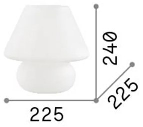 Lampada Da Scrivania-Ufficio Moderna Prato Vetro Bianco 1 Luce E27 Big