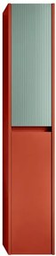 Colonna per mobile bagno Niwa 2 ante P 27 x L 30 x H 160 cm laccato opaco paprika con vetro verde timo