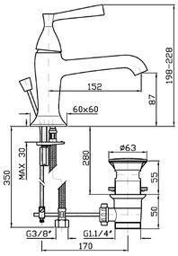 Miscelatore Monocomando Lavabo con scarico cromo Zucchetti Bellagio ZP3193