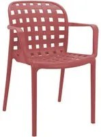 Sedia da Giardino Sharon 58x57,5x82,5 h cm in Polipropilene Rosso