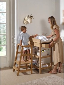 Fasciatoio di colore naturale in rovere massiccio con fasciatoio Forrest – Vipack