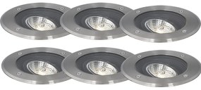Set di 6 faretti da terra moderni in acciaio AR70 orientabili IP65 - Delux