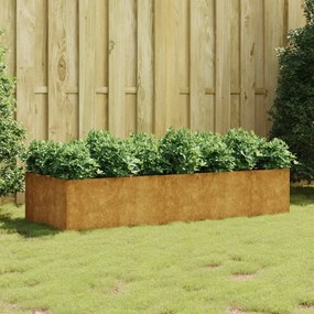 Fioriera Rialzata Da Giardino 200x80x40 Cm İn Acciaio Corten /