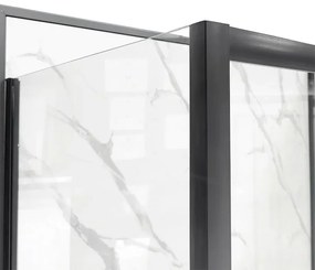 Box doccia angolare 70x120 cm scorrevole con profilo nero opaco Tay