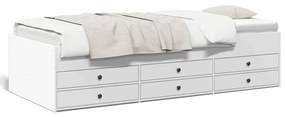 Divano Letto Con Cassetti Senza Materasso Bianco 90x190 Cm /