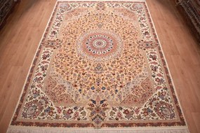 Isfahan Tappeto 250 x 360 (Iran) Annodato A Mano