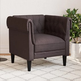 Poltrona Chesterfield Marrone Scuro İn Tessuto /