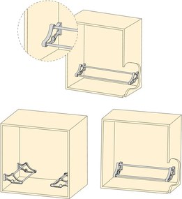 Porta Scarpe Self per Interno Armadio Imballo 1 Pezzo Verniciato Alluminio Acciaio e Emuca...