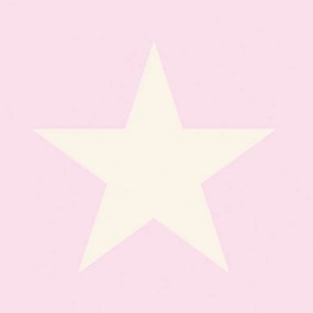 Carta da parati Stella avorio e rosa, 53 cm x 10.05 m