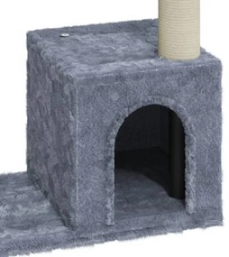 Albero per gatti con tiragraffi in sisal grigio chiaro 70 cm
