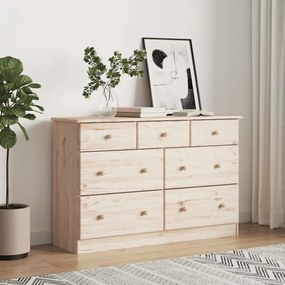 Cassettiera Alta 112x35x73 Cm İn Legno Massello Di Pino /