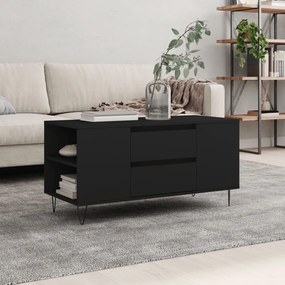 Tavolino Da Salotto Nero 102x44,5x50 Cm İn Legno Multistrato /