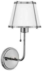 Hinkley HK-CLARKE1-PN-WH - Applique CLARKE 1xE27/40W/230V cromo/bianco