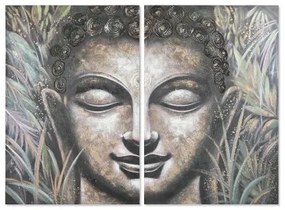 Set di 2 quadri Home ESPRIT Buddha Orientale 160 x 3 x 120 cm