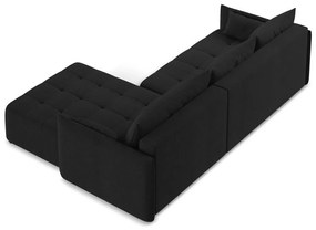 Divano angolare nero allungabile/con contenitore (con penisola a destra/con chaise lounge) Moku – Makamii
