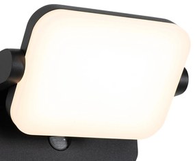 Lampada da parete per esterno nera incl. LED orientabile con sensore di movimento - Kamile