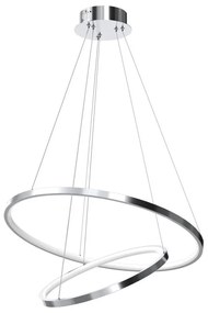 Lampadario LED a sospensione con filo HOOP LED/51W/230V diametro 60 cm 4000K cromo lucido