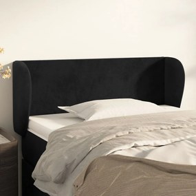 Testiera Ad Orecchio Nera 83 X 23 X 78/88 Cm İn Velluto /
