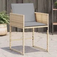 Sedie da Giardino con Cuscini 4 pz Beige Misto in Polyrattan 4007481