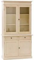 Cristalliera in legno 2 porte shabby avorio patinato 103x42x206 - Mobili 2G