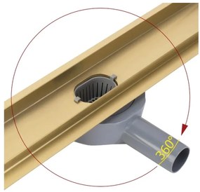 REA-G2703 - Canalina di scarico NEOX PRO 80 cm, acciaio inox/oro spazzolato