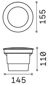 Faretto Da Incasso Moderno Gravity Round Materie Plastiche Nero 1 Luce Gx53 Big