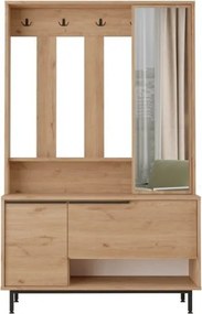 Mobile Da Ingresso Con Scarpiera Appendiabiti E Specchio Orientabile Ocean Legno