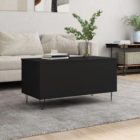 Tavolino Da Salotto Nero 90x44,5x45 Cm İn Legno Multistrato /