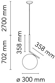 Flos IC Lights Suspension 2 Lampada A Sospensione 30 cm a luce diffusa in vetro opalino acidato bianco e acciaio cromo