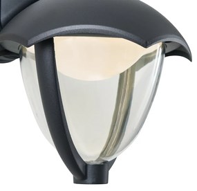 Applique da esterno smart nera con vetro trasparente con LED IP54 - Classica