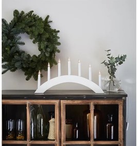 Markslöjd 704830 - Candelabro di natale ATLE 7xE10/3W/230V bianco