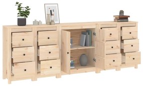 Credenza 230x35x80 cm in legno massello di pino